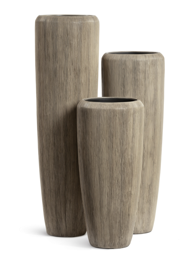 Кашпо TREEZ Effectory Wow Высокий конус Design Капучино H-117 см в интернет-магазине Decoram.ru Фото