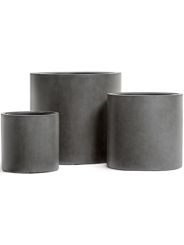 Кашпо TREEZ Effectory Beton Цилиндр Тёмно-серый бетон H-51 см в интернет-магазине Decoram.ru Фото