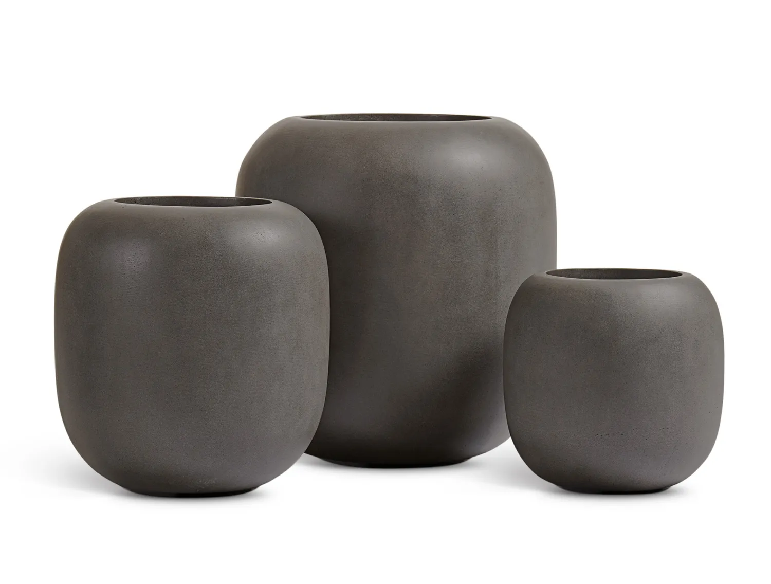 Кашпо TREEZ Effectory Beton Bionic Solo Графит H-44 см в интернет-магазине Decoram.ru Фото