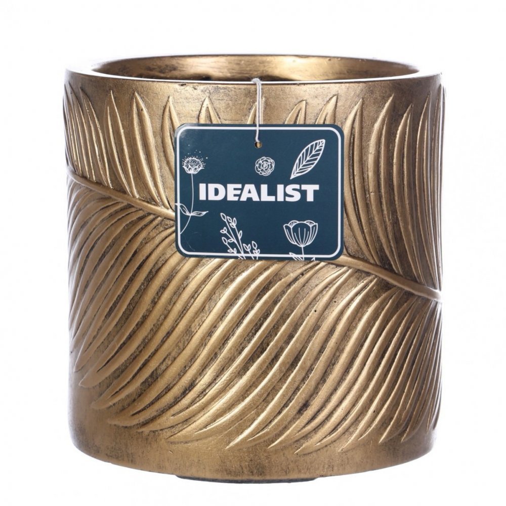 Кашпо настольное Лист LEAF-R-24-GLD Idealist Lite H-24 см в интернет-магазине Decoram.ru Фото