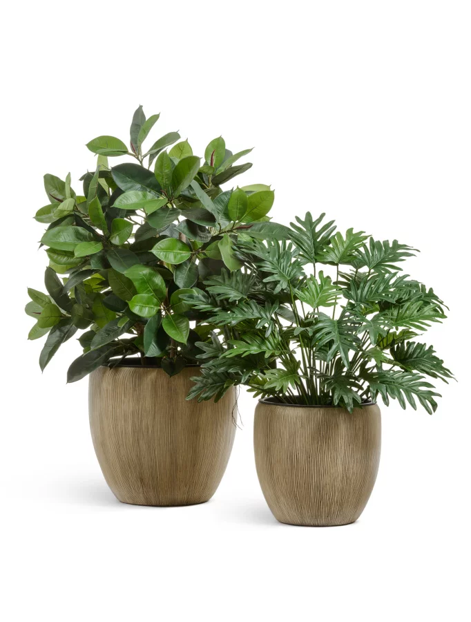 Кашпо TREEZ Effectory Wow Конус-Чаша Песчаная дюна H-46 см в интернет-магазине Decoram.ru Фото