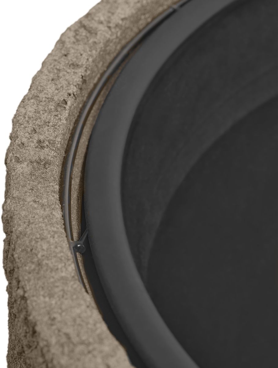 Кашпо TREEZ Effectory Terra Middle-чаша серый беж H-68 см в интернет-магазине Decoram.ru Фото