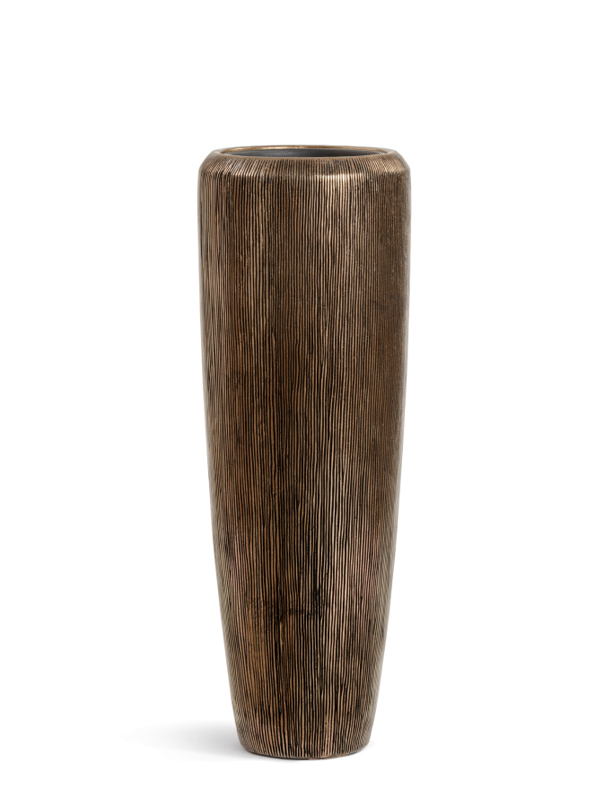 Кашпо TREEZ Effectory Wow Высокий конус Design Тёмное матовое золото H-97 см в интернет-магазине Decoram.ru Фото