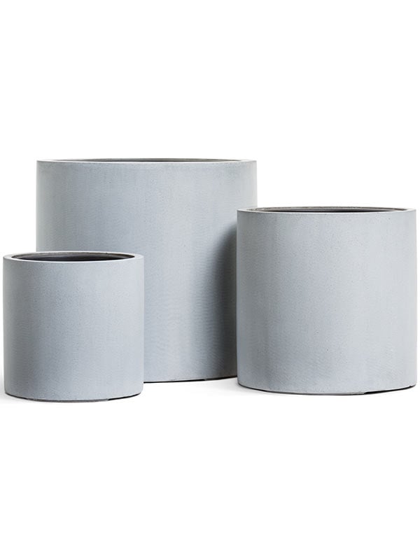 Кашпо TREEZ Effectory Beton Цилиндр Серый ледник H-51 см в интернет-магазине Decoram.ru Фото
