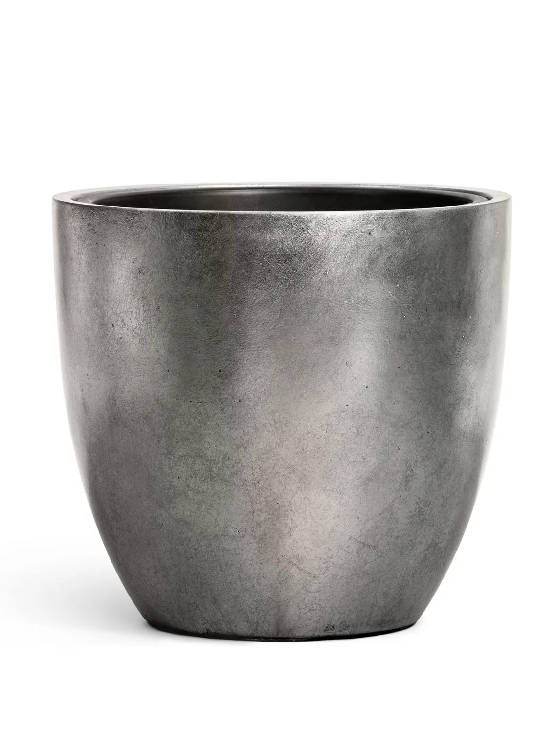 Кашпо TREEZ Effectory Metal Округлый конус Стальное серебро H-28 см в интернет-магазине Decoram.ru Фото