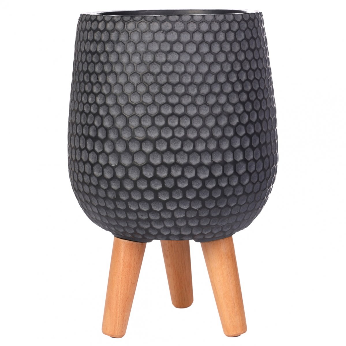 Кашпо настольное Idealist Lite Ханни HON-VASE-BLK-22 на ножках H-34 см в интернет-магазине Decoram.ru Фото
