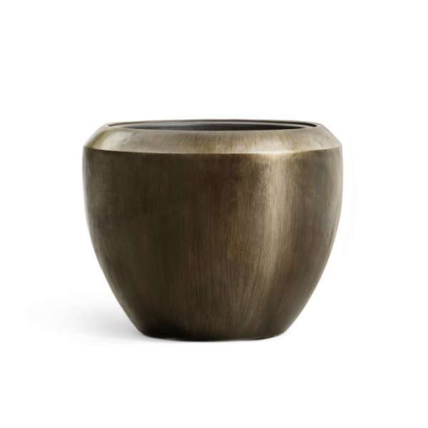 Кашпо TREEZ Effectory Metal Чаша Design Чернёная бронза H-45 см в интернет-магазине Decoram.ru Фото