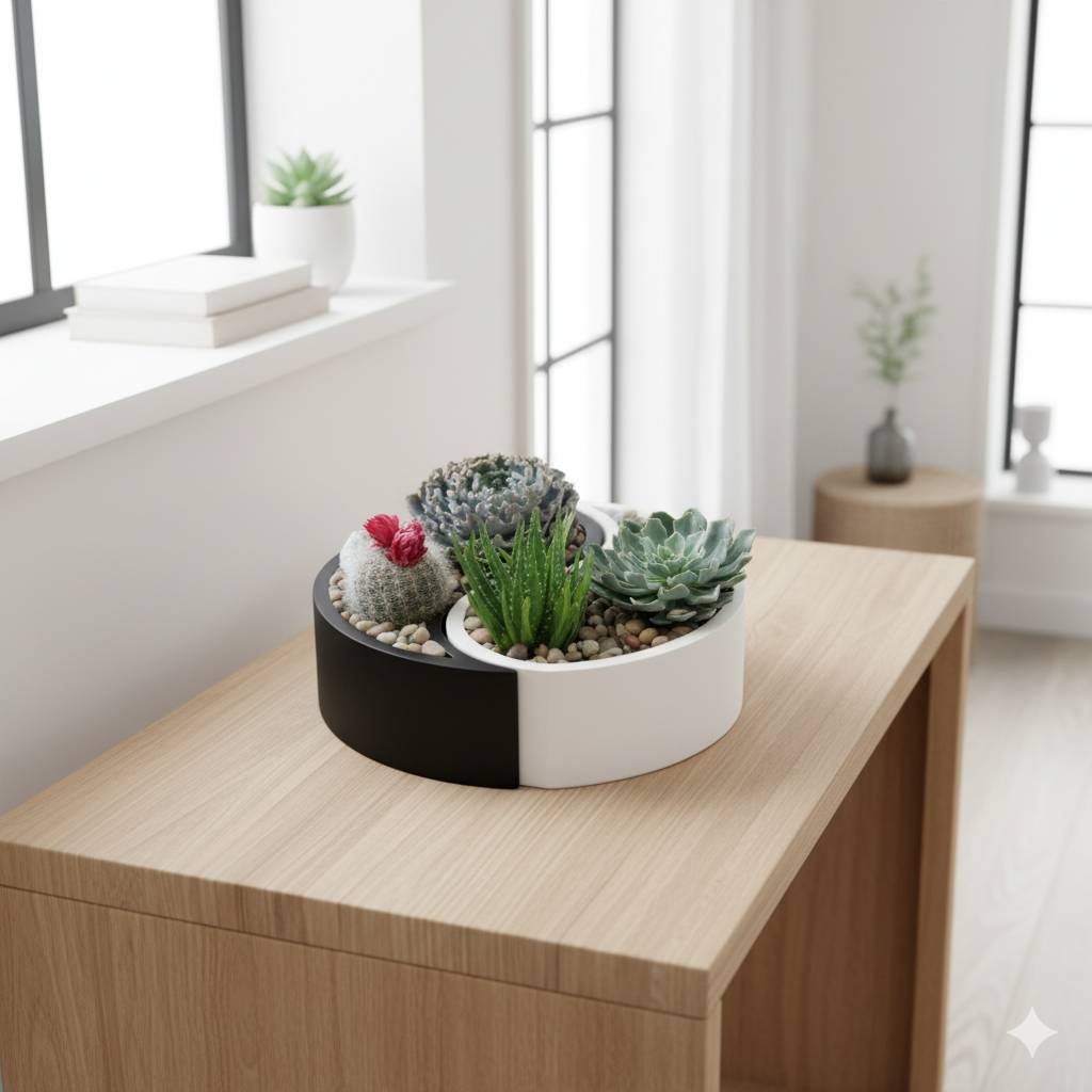 Кашпо Инь Янь 20x60x34 в интернет-магазине Decoram.ru Фото