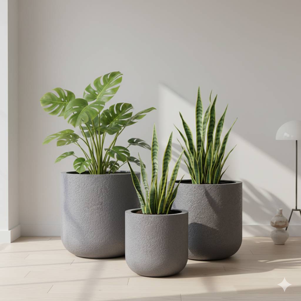 Кашпо Цилиндр округлый 50x50 в интернет-магазине Decoram.ru Фото