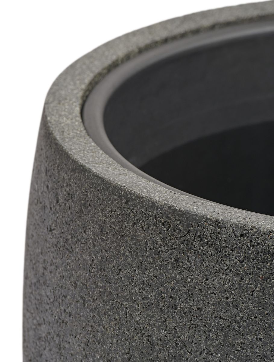Кашпо TREEZ Effectory Stone Высокая чаша Тёмно-серый камень H-85 см в интернет-магазине Decoram.ru Фото