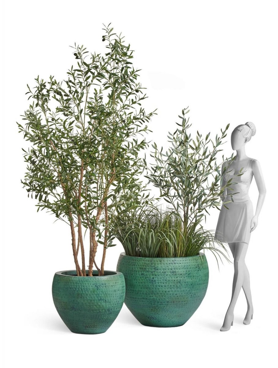 Кашпо TREEZ Effectory Ron Чаша Classic Окислившаяся медь H-45 см в интернет-магазине Decoram.ru Фото