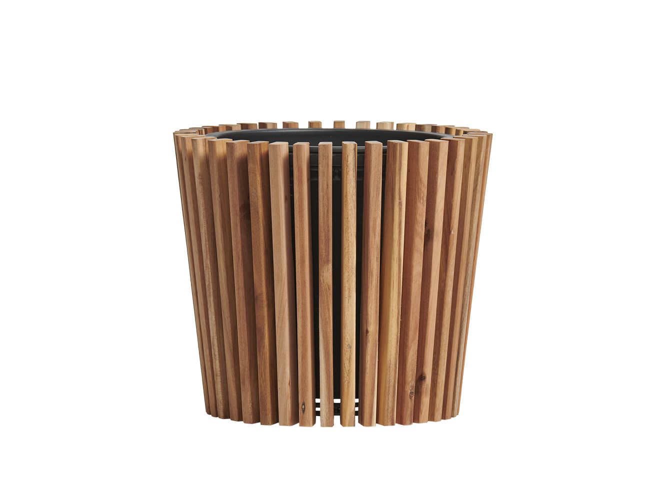 Кашпо деревянное TREEZ Effectory Timberline Конус тёмное дерево H-34 см в интернет-магазине Decoram.ru Фото