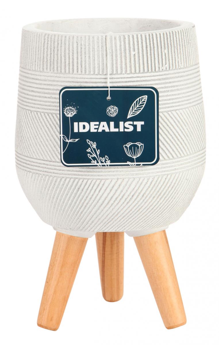 Кашпо настольное Idealist Lite Страйп WSTRIPR20-AW на ножках H-32 см в интернет-магазине Decoram.ru Фото