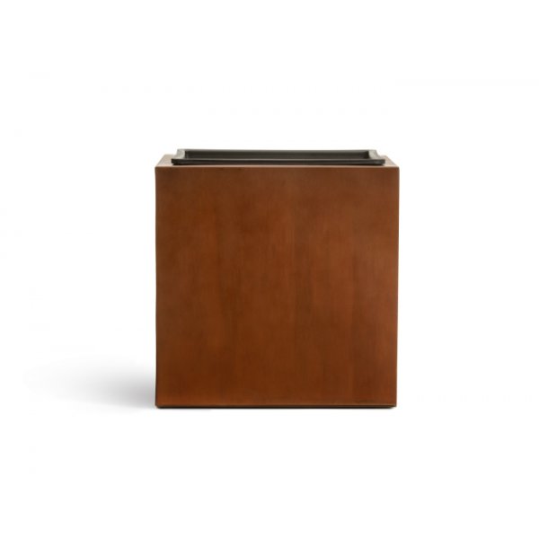 Кашпо TREEZ Effectory Corten Steel Куб Бархатистая окись H-40 см в интернет-магазине Decoram.ru Фото