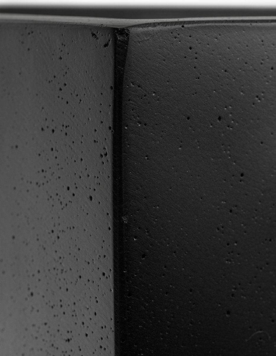 Кашпо TREEZ Effectory Black Низкий прямоугольник Антрацит H-30 см в интернет-магазине Decoram.ru Фото