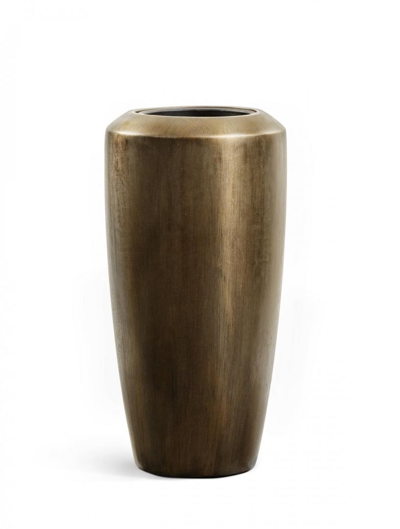 Кашпо TREEZ Effectory Metal Высокий конус Design Чернёная бронза H-117 см в интернет-магазине Decoram.ru Фото
