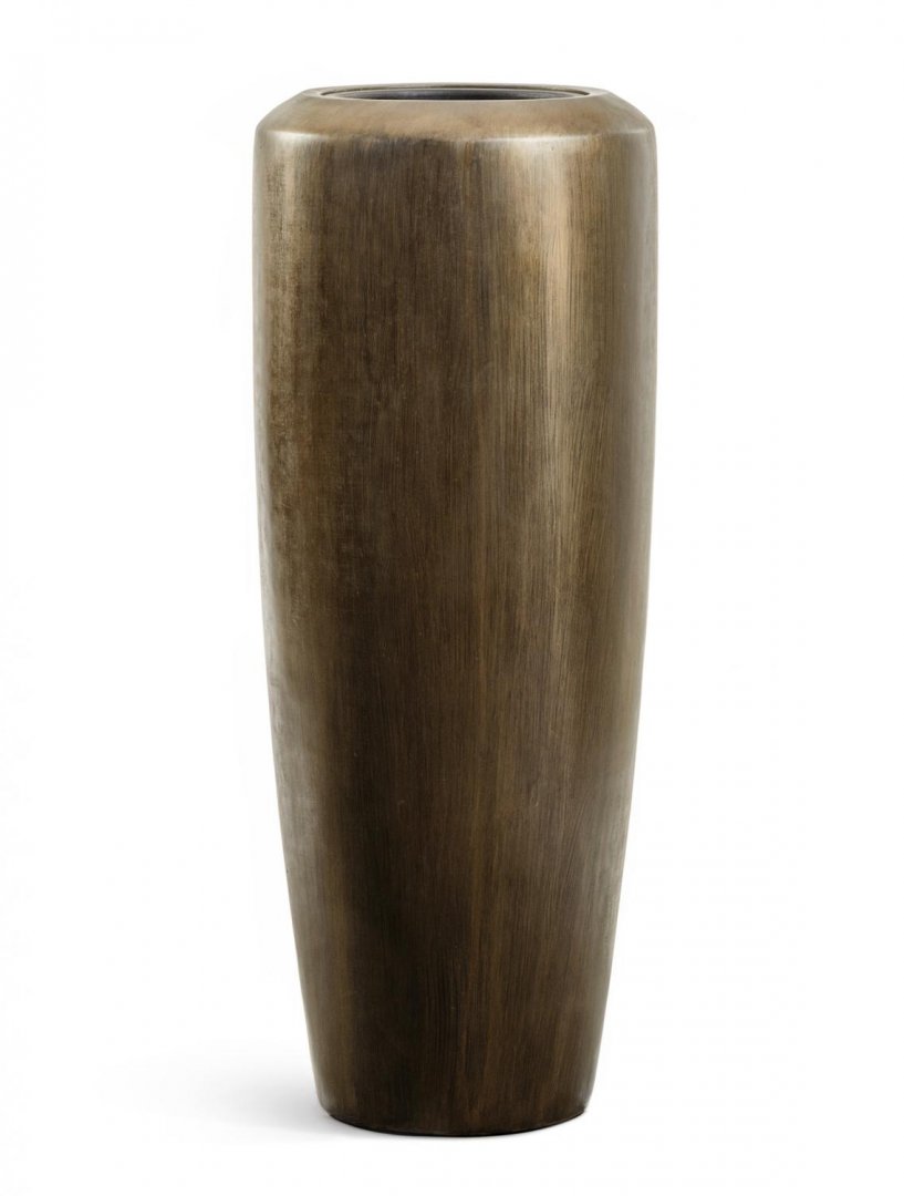 Кашпо TREEZ Effectory Metal Высокий конус Design Чернёная бронза H-117 см в интернет-магазине Decoram.ru Фото