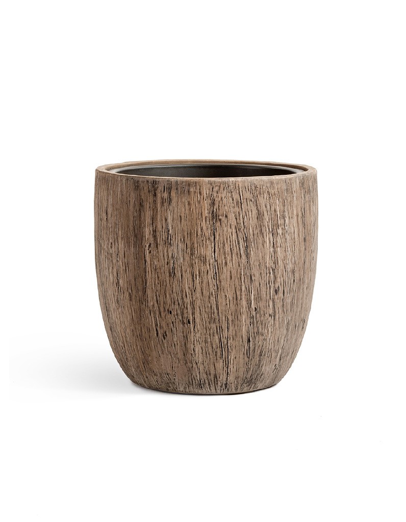 Кашпо TREEZ Effectory Wood Округлый конус Светлый дуб H-29 см в интернет-магазине Decoram.ru Фото