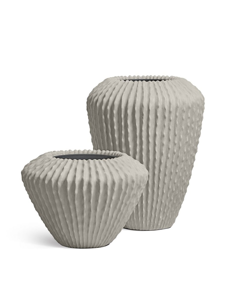 Кашпо TREEZ Effectory Moho Design Высокий конус Белый песок H-85 см в интернет-магазине Decoram.ru Фото