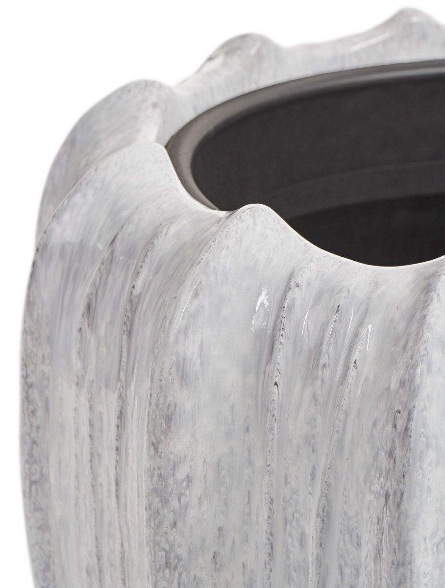 Кашпо TREEZ Effectory Aura Чаша Жемчужный лак H-34 см в интернет-магазине Decoram.ru Фото