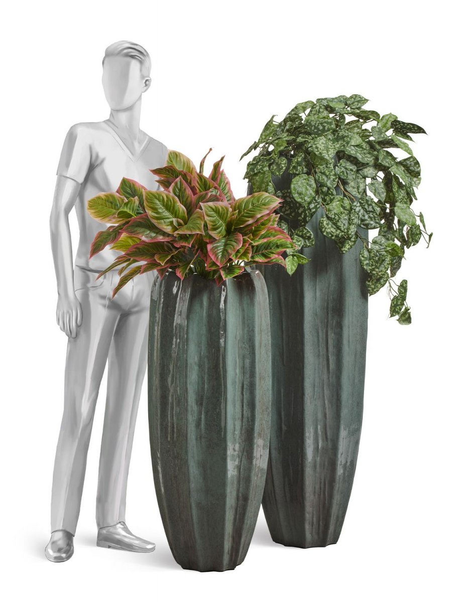 Кашпо TREEZ Effectory Aura ваза Изумрудный лак H-67 см в интернет-магазине Decoram.ru Фото