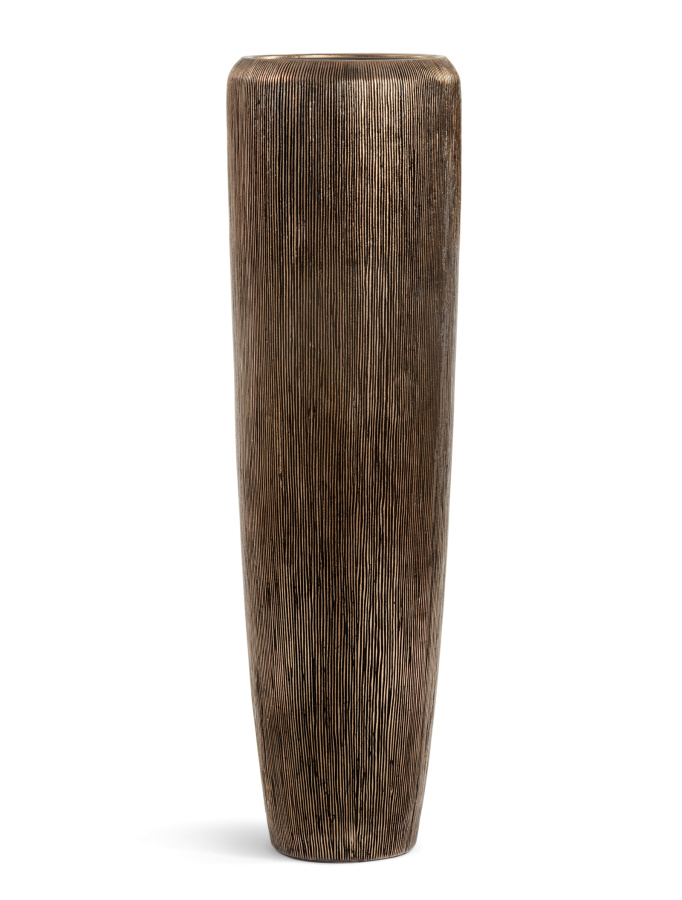 Кашпо TREEZ Effectory Wow Высокий конус Design Тёмное матовое золото H-97 см в интернет-магазине Decoram.ru Фото