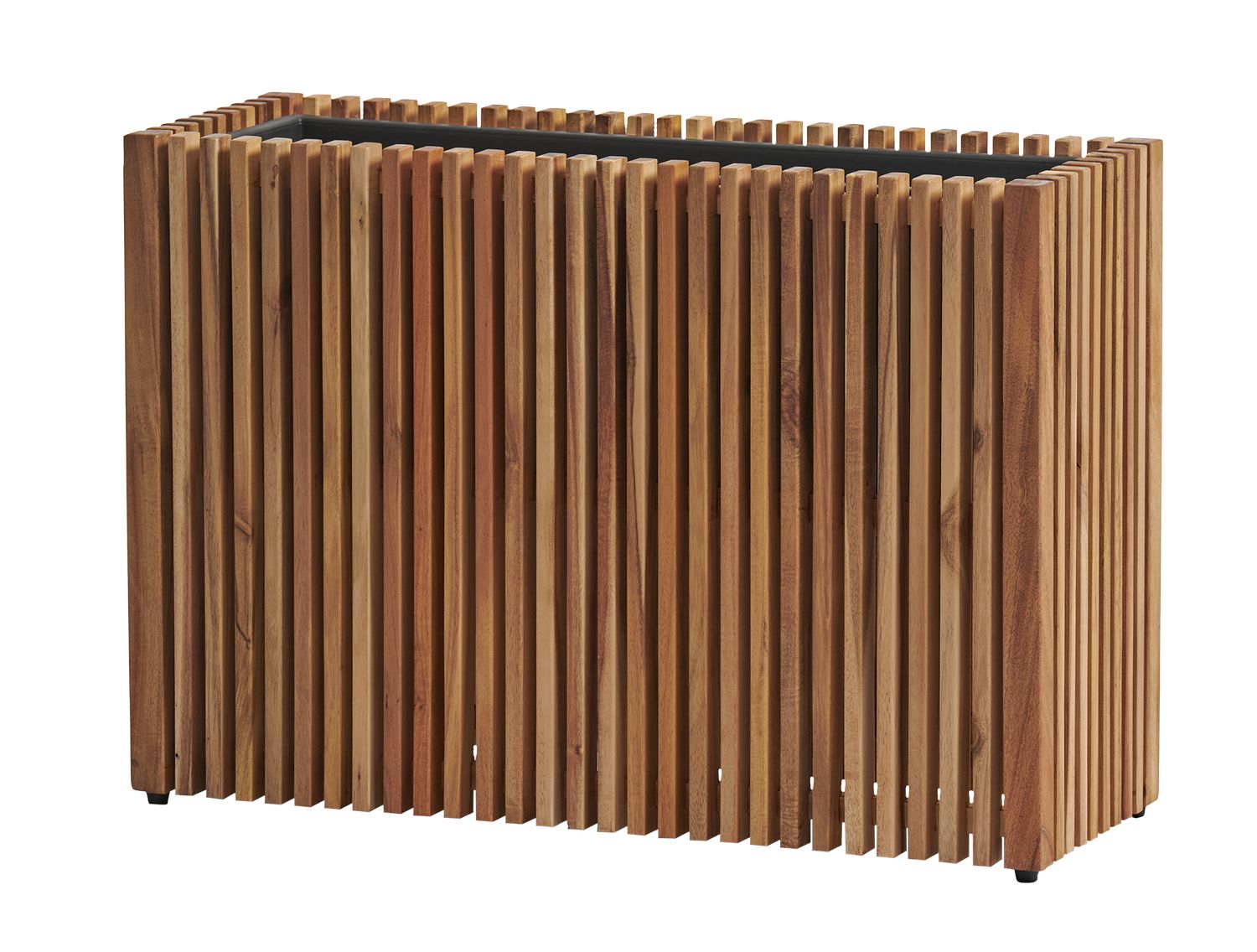 Кашпо TREEZ Effectory Timberline Низкий узкий дивайдер тёмное дерево H-50 см в интернет-магазине Decoram.ru Фото