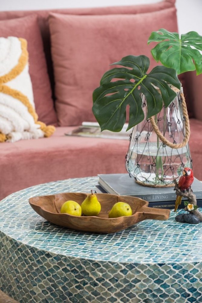 Блюдо Лист из тикового дерева 40х25х6см в интернет-магазине Decoram.ru Фото