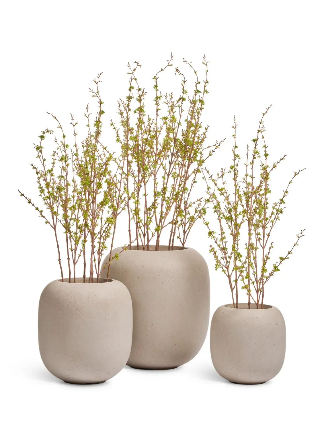Кашпо TREEZ Effectory Beton Bionic Solo Белый песок H-55 см в интернет-магазине Decoram.ru Фото