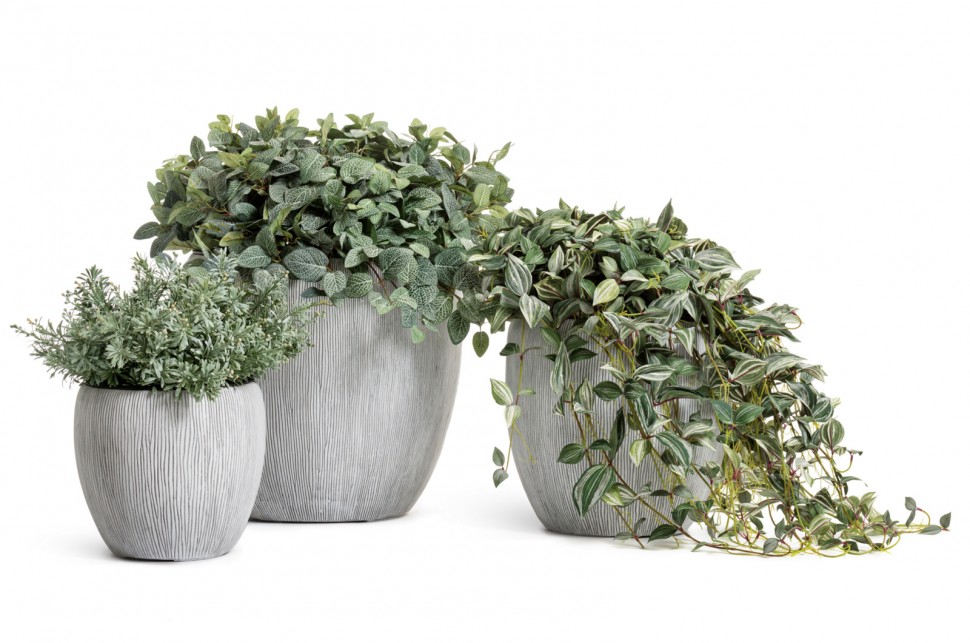 Кашпо TREEZ Effectory Wow Конус-Чаша Слоновая кость H-46 см в интернет-магазине Decoram.ru Фото